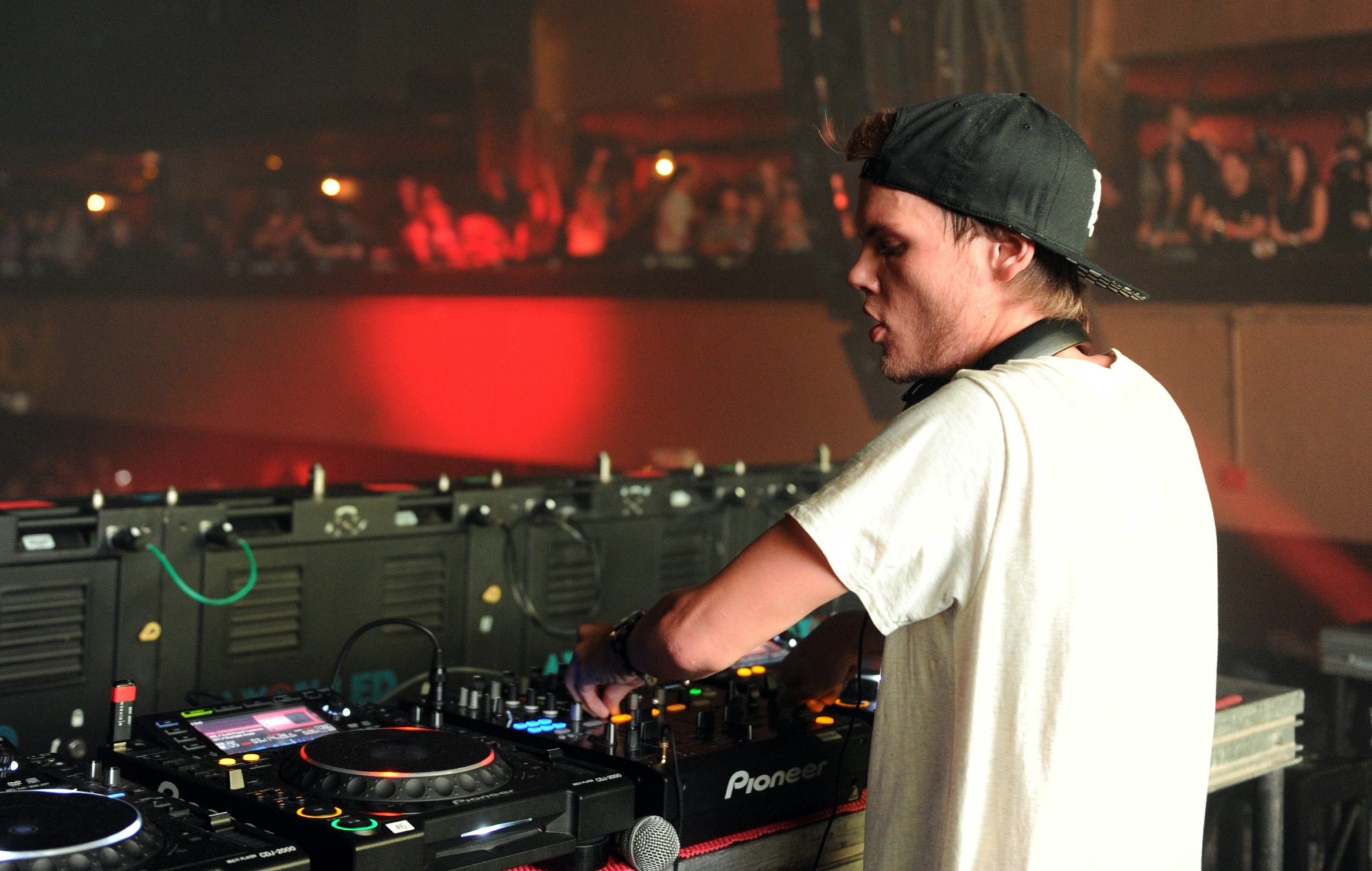 Avicii pictured DJing