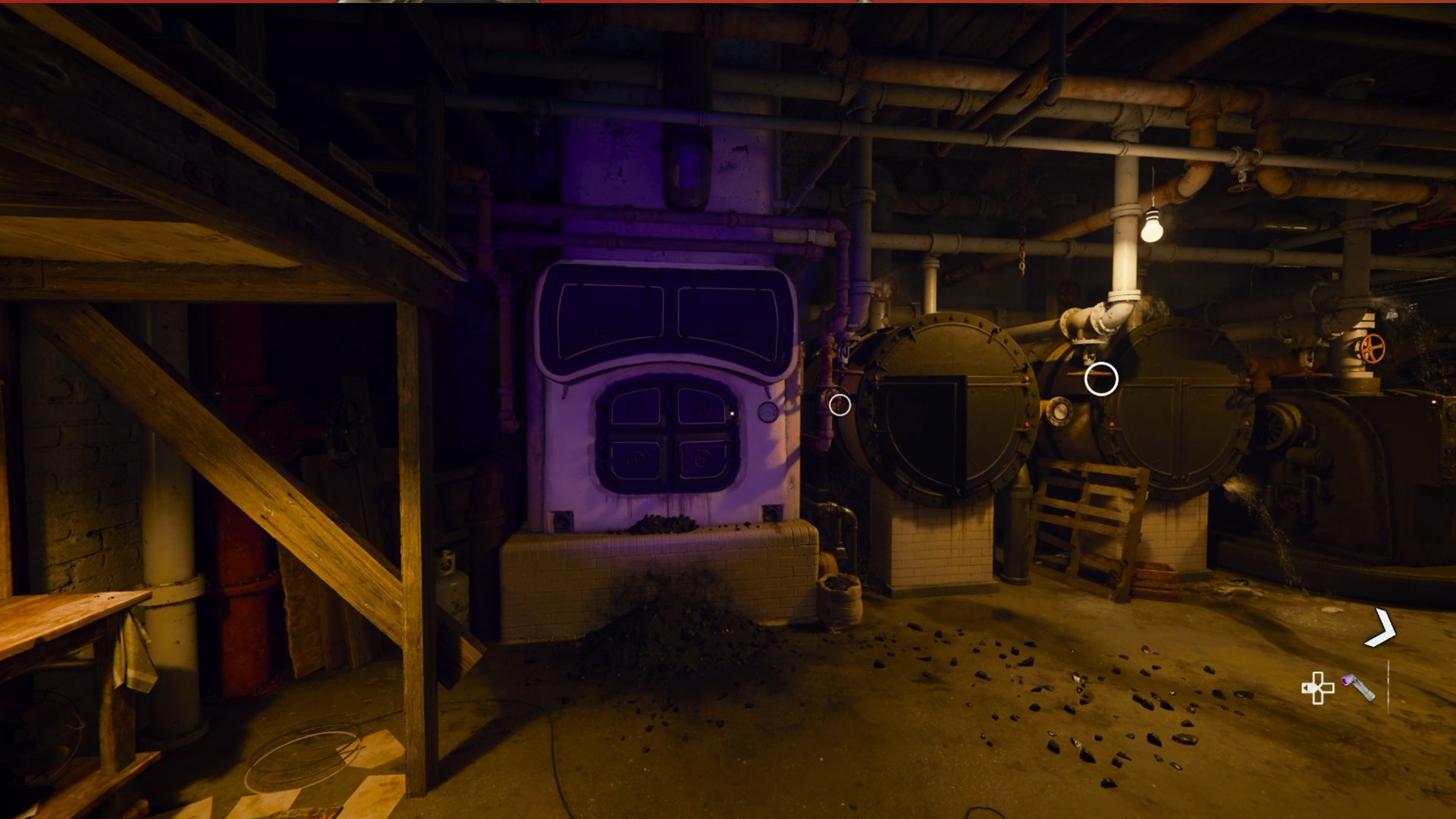 Call of Duty: Black Ops 6 Safe House Puzzles: The basement room with the boiler can be seen