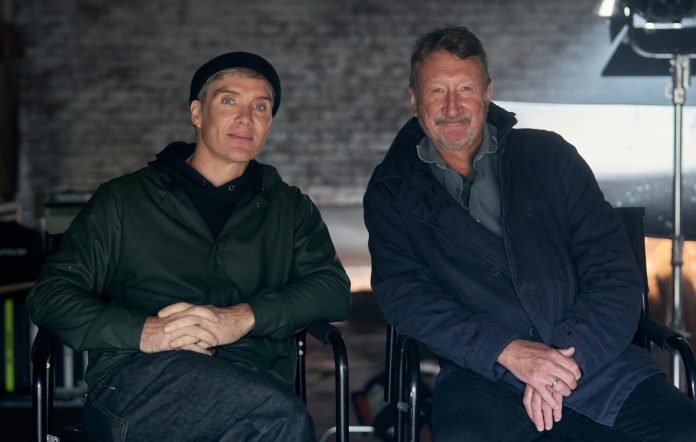 Cillian Murphy and Steven Knight onset of the 'Peaky Blinders' movie.