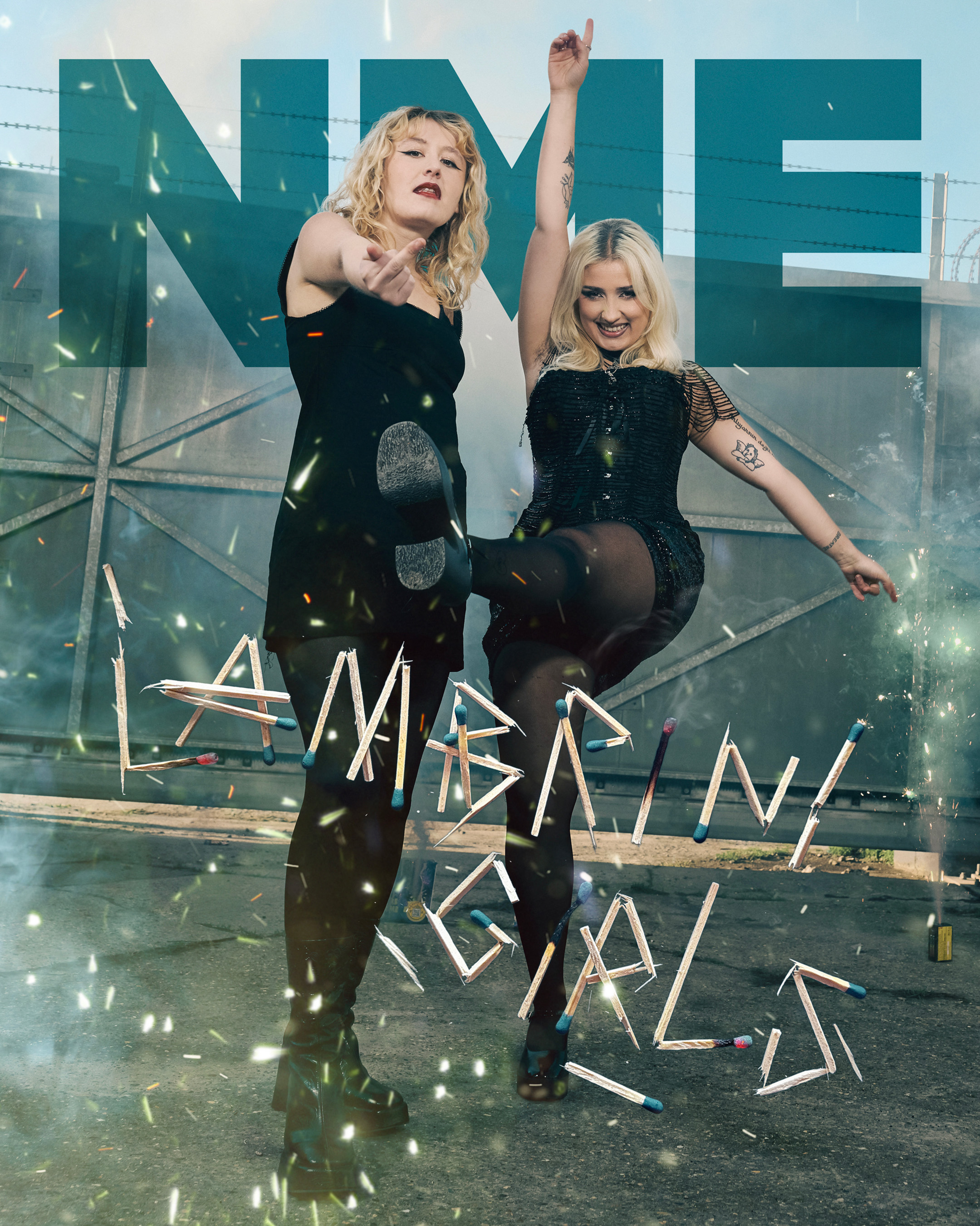 Lambrini Girls on The Cover of NME (2024), photo by Joseph Bishop