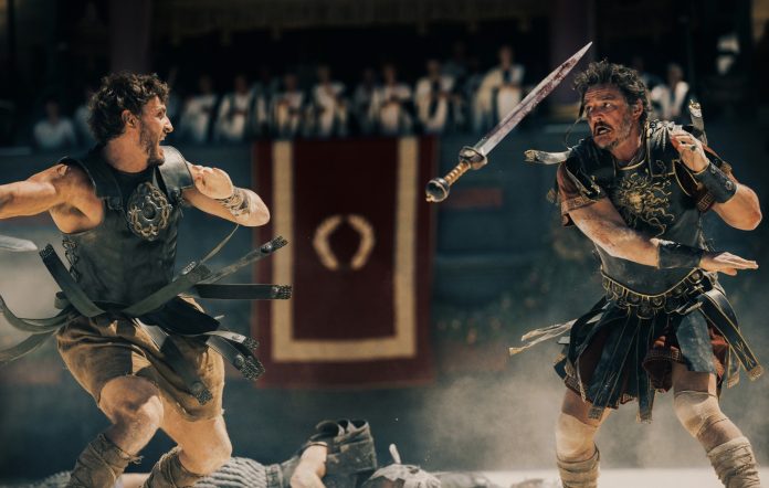 Paul Mescal and Pedro Pascal in 'Gladiator II'