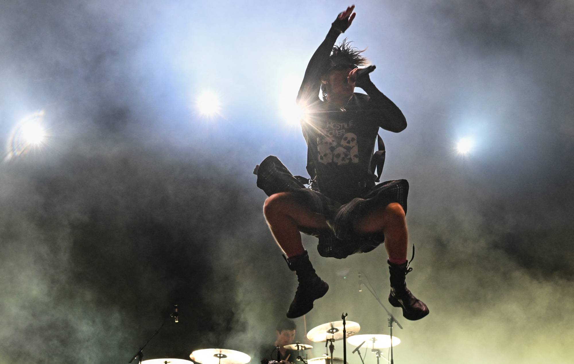 Yungblud performs during the 32nd edition of Vieilles Charrues music festival in Carhaix-Plouguer, western France, on July 12, 2024. (Photo by Sebastien Salom-Gomis / AFP) (Photo by SEBASTIEN SALOM-GOMIS/AFP via Getty Images)